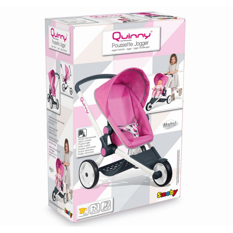 Smoby MC&Quinny Коляска для кукол, трехколесная, розовая, 255097 